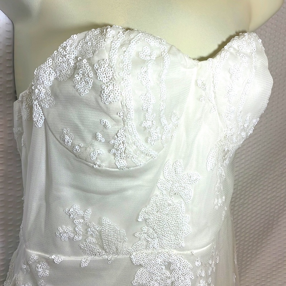 White Lace Mini Dress - Size Medium